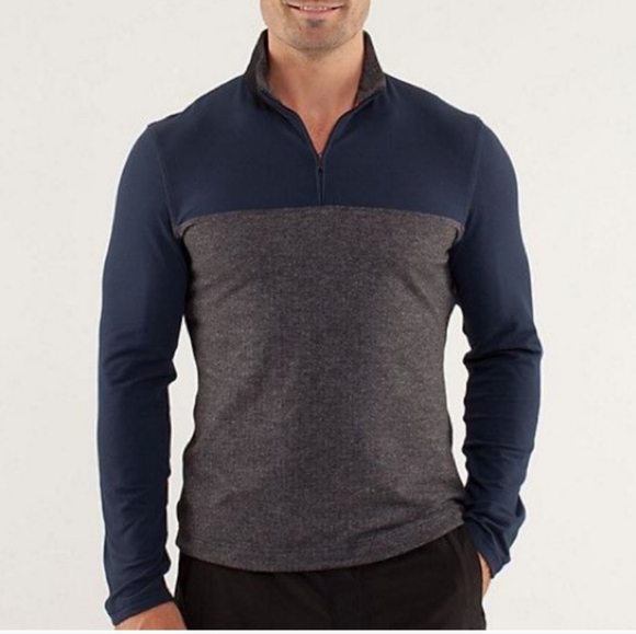 lululemon athletica Other - Lululemon Sprint Zip Black Iris Blue / Heathered Black men's Large top